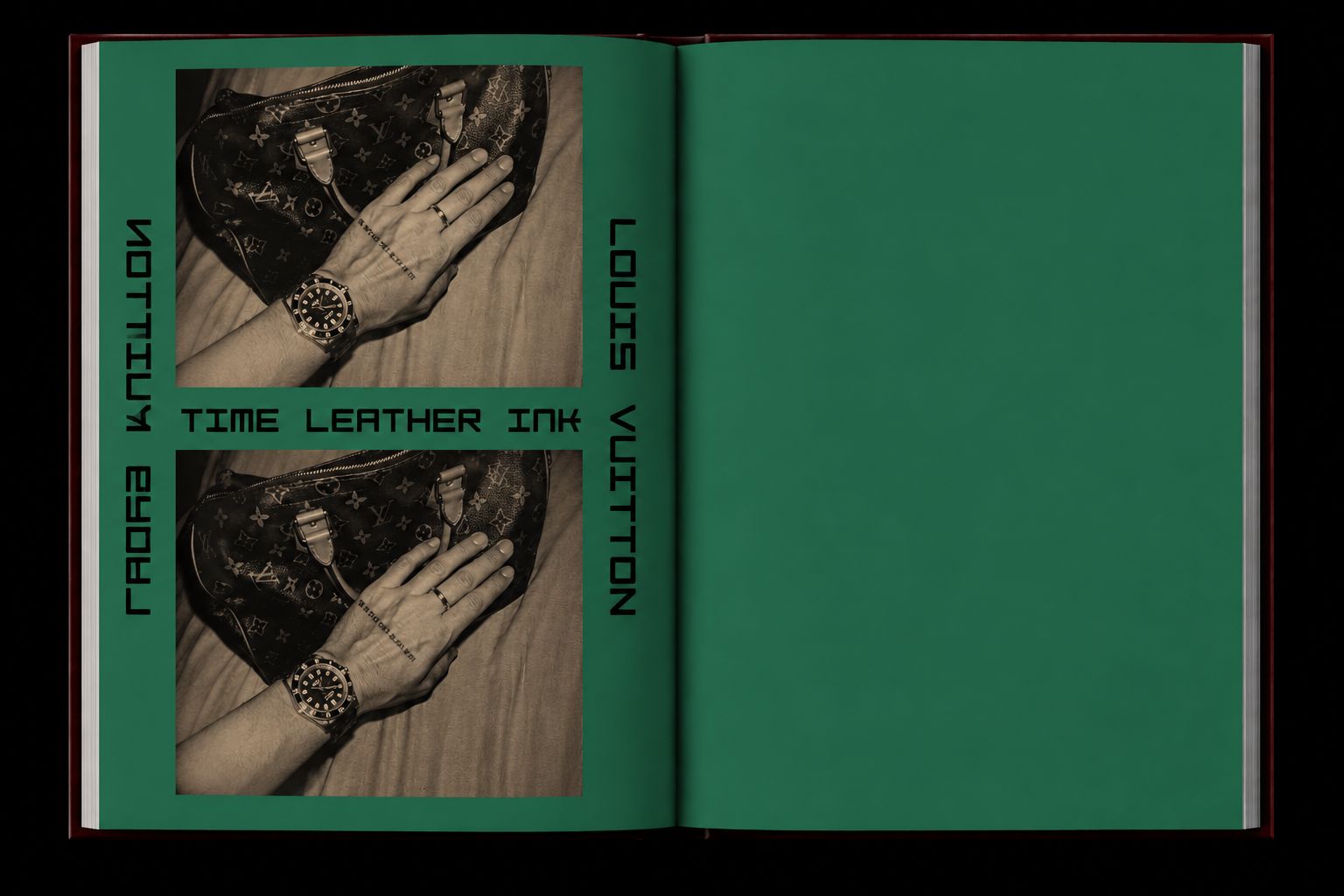Book spread — Time Leather Ink